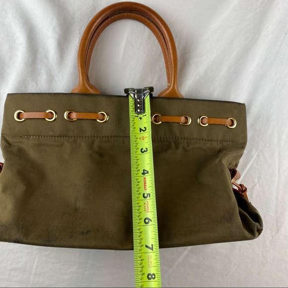Dooney Bourke Handbag Canvas Leather Handle Trim - Picture 11 of 13